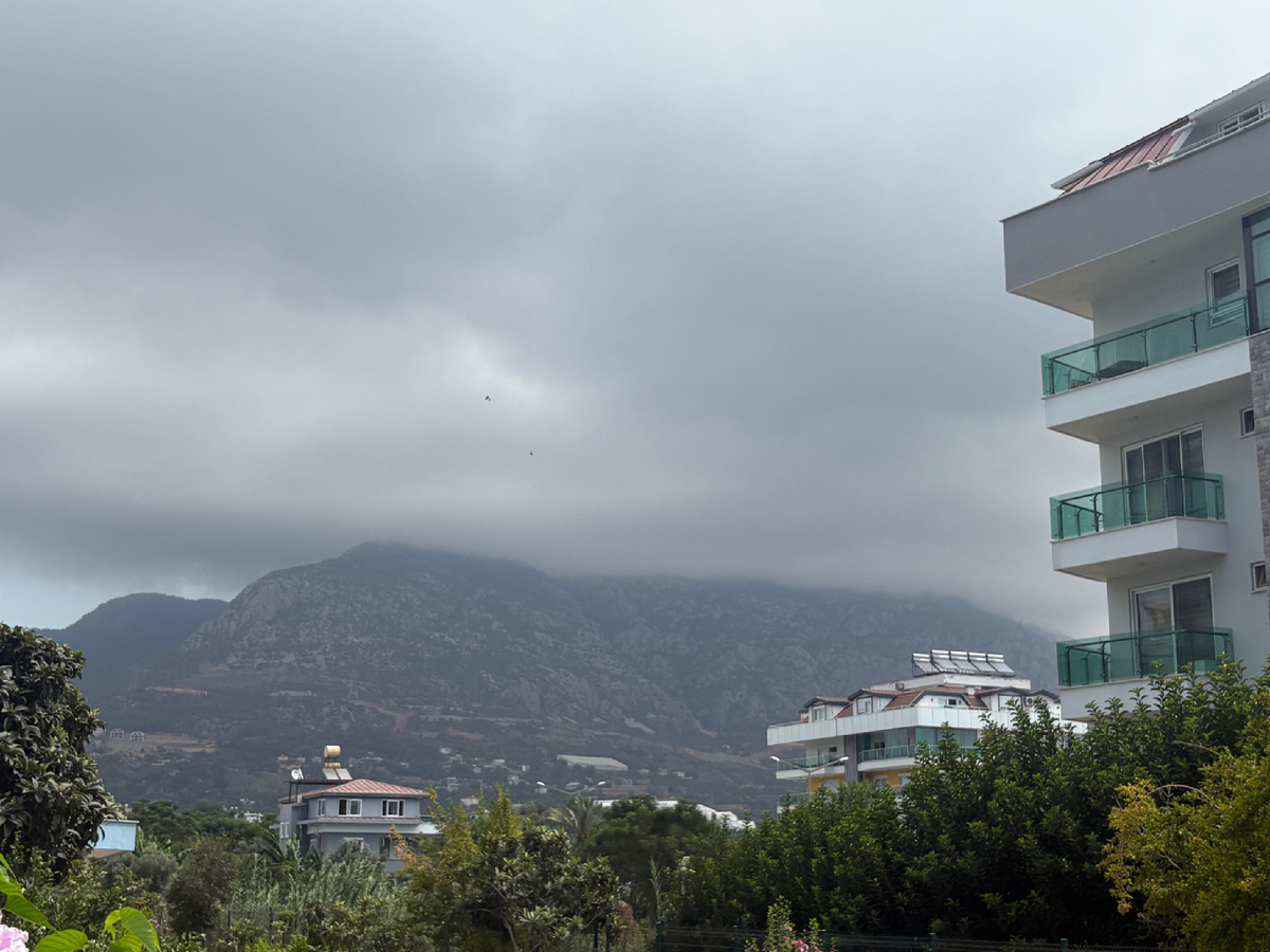 Вид из номера нашего отеля на горы