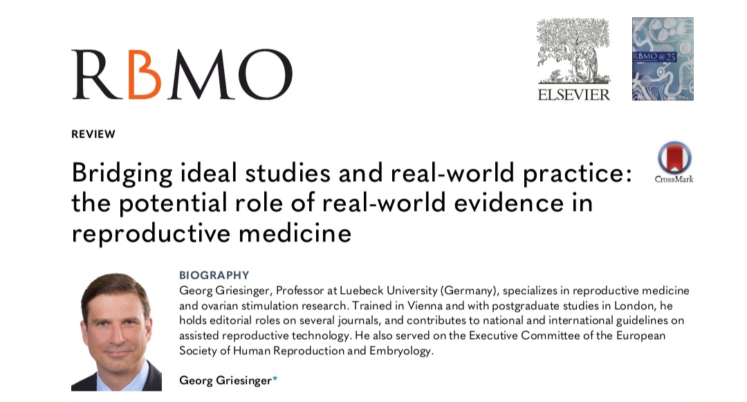 Источник: Griesinger G. Bridging ideal studies and real-world practice: the potential role of real-world evidence in reproductive medicine. Reprod Biomed Online. 2025 Apr;50(4):104807. doi: 10.1016/j.rbmo.2025.104807. PMID: 40287211.