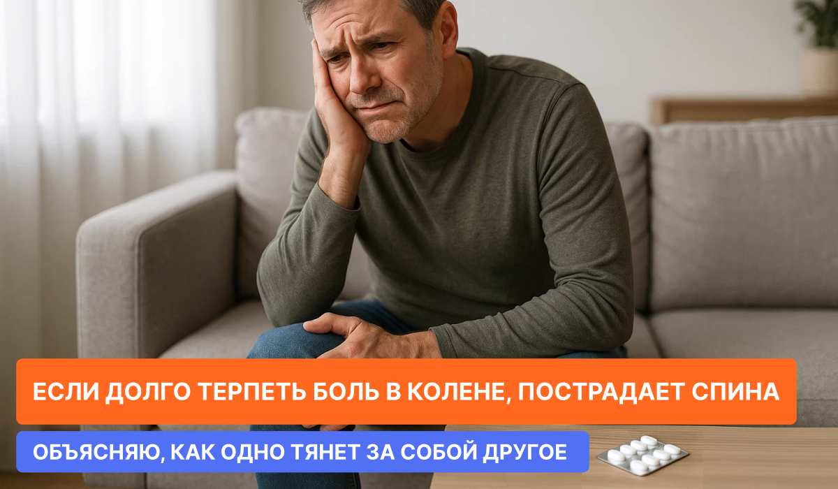 Если долго терпеть боль в колене, пострадает спина
