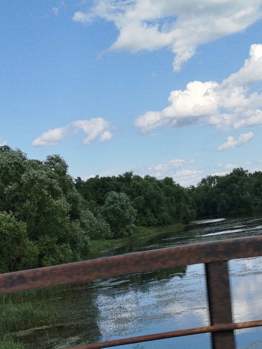 Проезжаем мост через реку Мошка