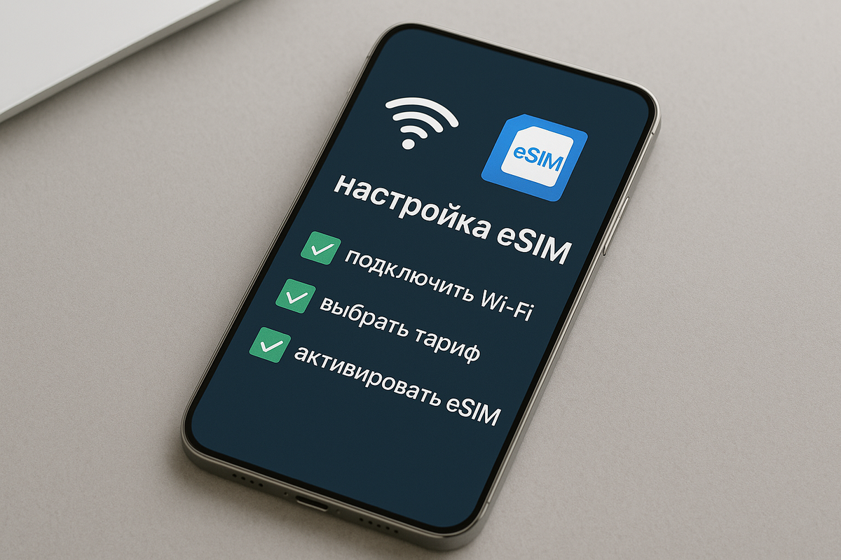 Всё, что нужно для установки eSIM: совместимый смартфон, интернет и активный тариф.