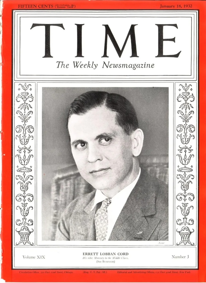 Эрет Лоббан Корд на обложке журнала "Тайм"