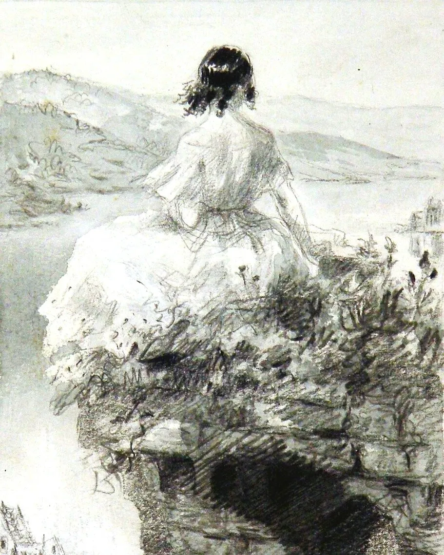 Ксения Клементьева. Иллюстрация к роману Ивана Тургенева «Ася». 1939. Государственный музей истории российской литературы им. В.А. Даля, Москва