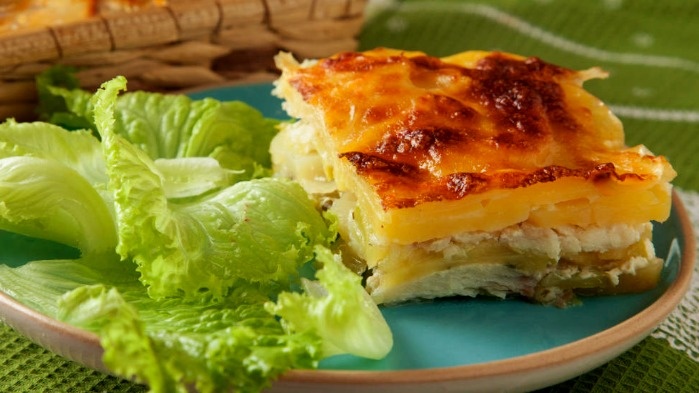 Порция запеканки с треской