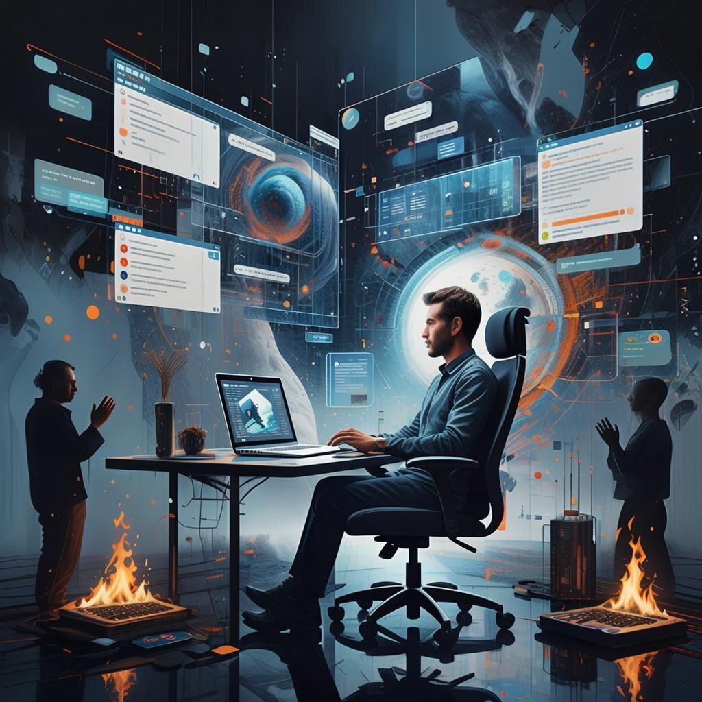 Человек с ноутбуком