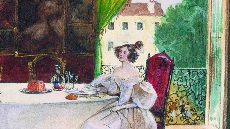 Григорий Гагарин. Завтрак в пригородном дворце (фрагмент). 1832–1833. Государственный Русский музей, Санкт-Петербург