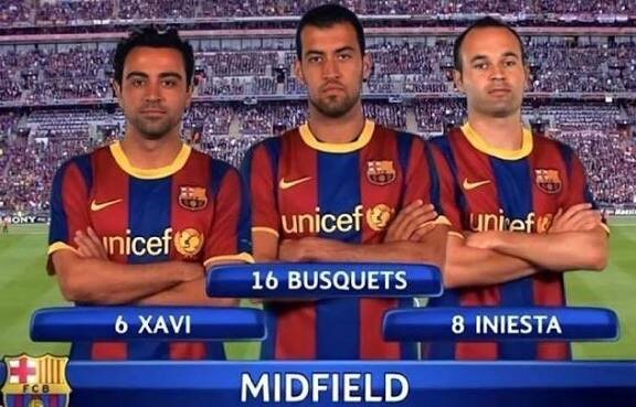Легендарная связка в полузащите: Хави, Иньеста, Бускетс