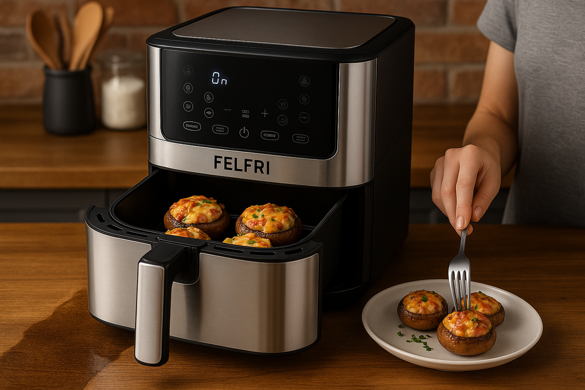 Фаршированные шампиньоны в аэрогриле