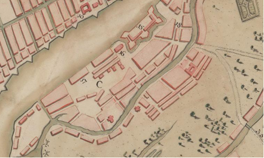 Выкопировка из плана 1732 года Максимилиана фон Фюрстенхофа.