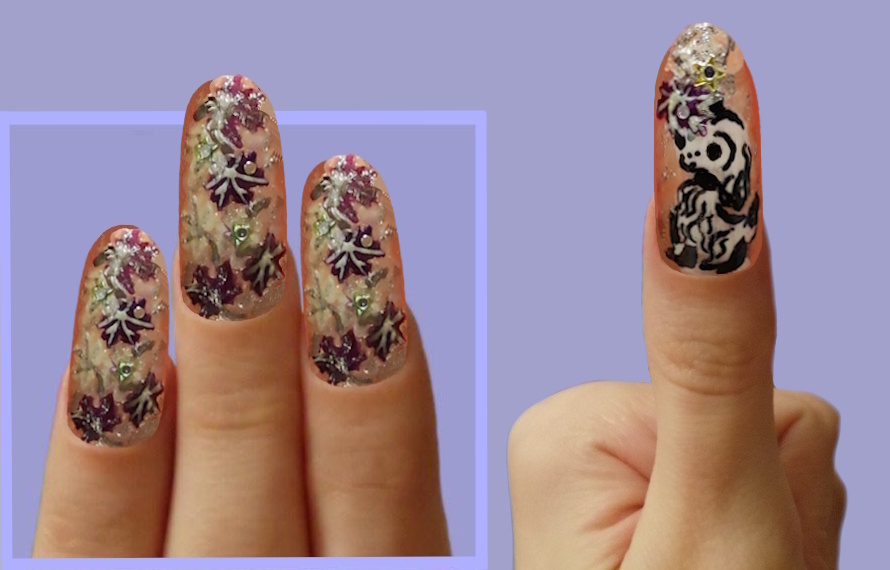 Коллаж. Ногтевой дизайн Ковёр Листьев и Спаниэль (Нежность Осени)