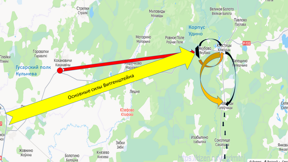 карта сражения Кульнева