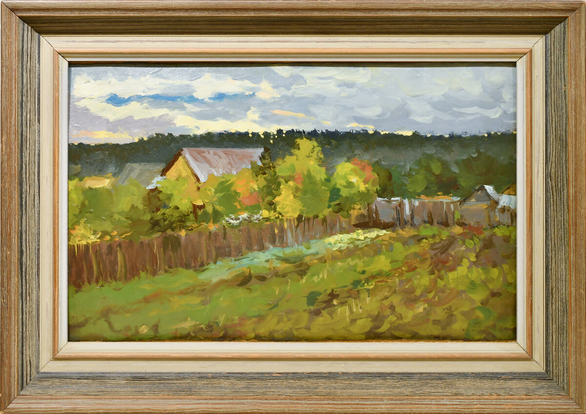 Осенний вечер, 1920-е - 1930- е гг., материалы: картон, масло, размеры: 27 х 43 см; 38 х 54 см. Источник: фото из Интернета