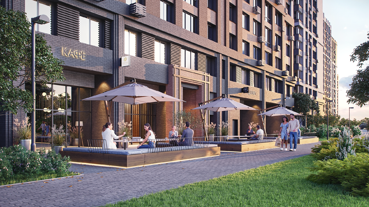 Недавний на момент лета 2025 года выполненный заказ на визуализацию ЖК Пушкино Град в Московской области