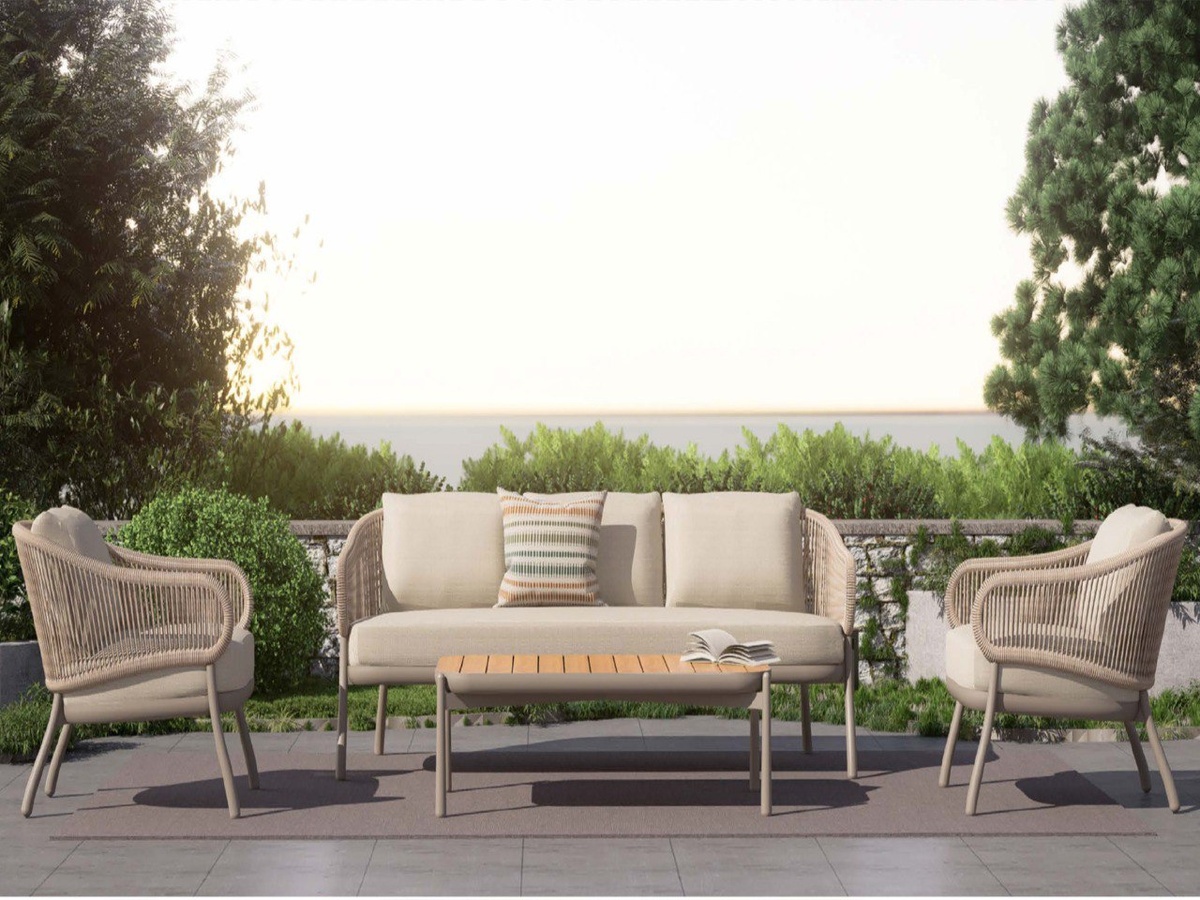 Комплект Irin из алюминия и роупа, для использования в саду, на веранде или внутри загородного дома