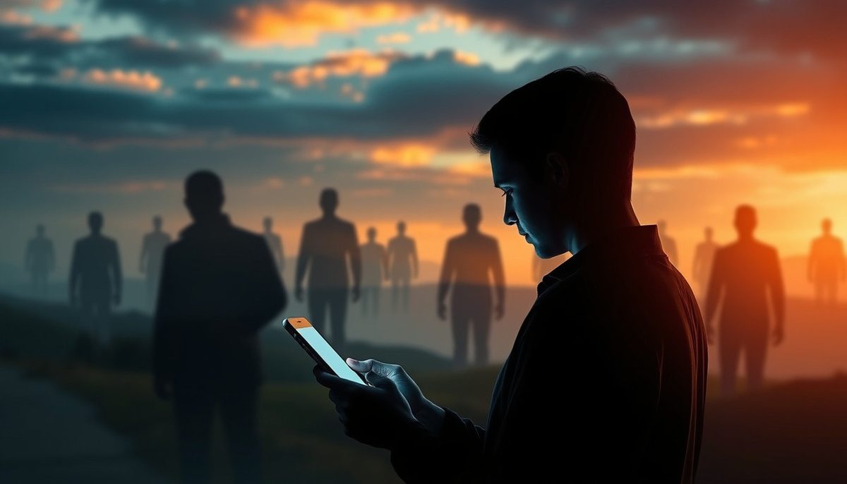    Иллюстрация, изображающая современный мир мессенджеров и угрозы мошенничества