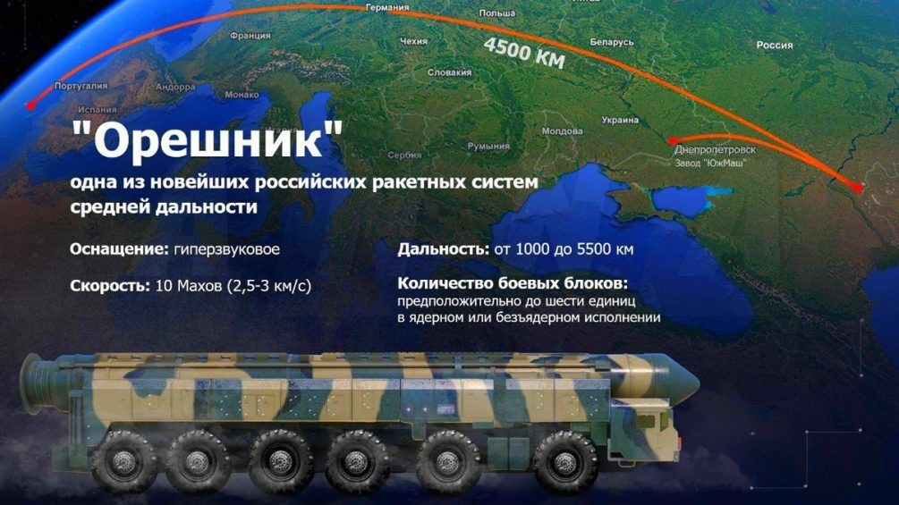    Баллистическая ракета средней дальности обладает максимальной дальностью полета 5500 км и способна нести боевую часть массой 1,5 тонны, включая ядерные заряды общей мощностью 900 килотонн. Фото: соцсети