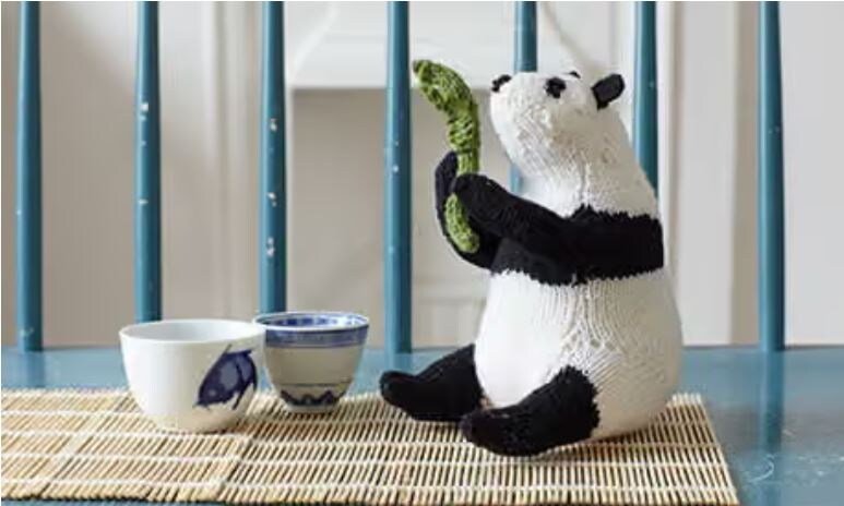 Панда спицами