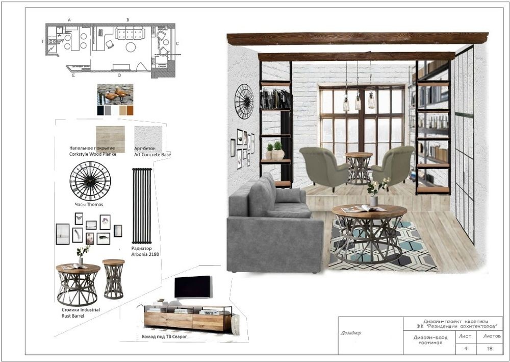    Дизайн-борд - коллаж с предметами интерьера и элементами отделки. Его может сделать и сам заказчик с помощью простейшего графического редактора. / Фото: Алексей Чеботарев