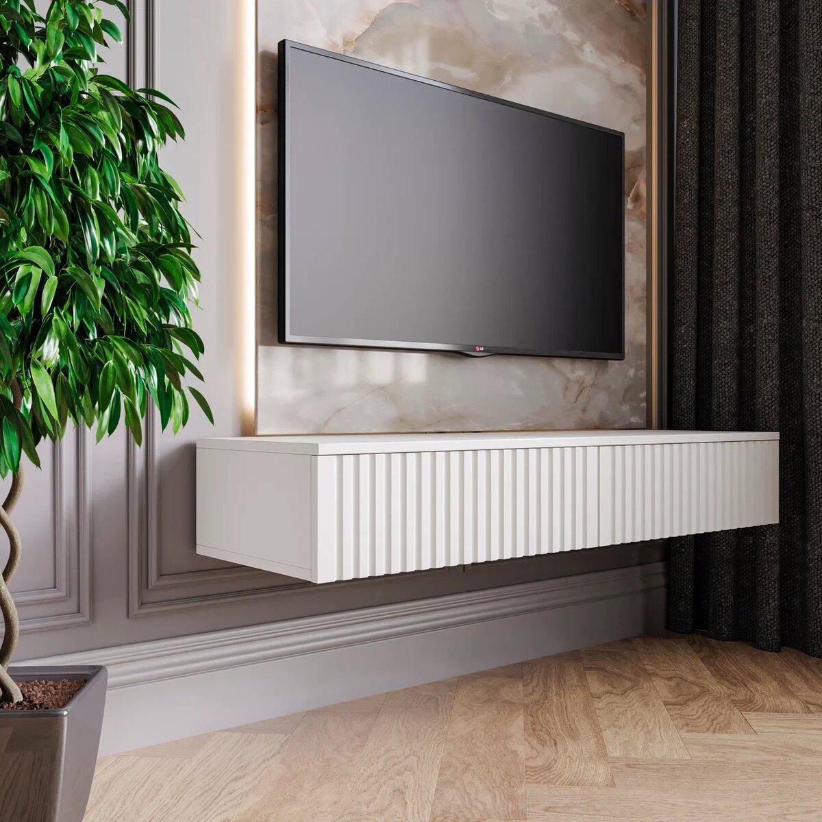 Сегодня телевизор — это уже не просто экран для фильмов. Он становится центром гостиной, а вместе с ним появляется целая ТВ-зона. Но есть нюанс: когда техника не вписана в интерьер, комната теряет аккуратность