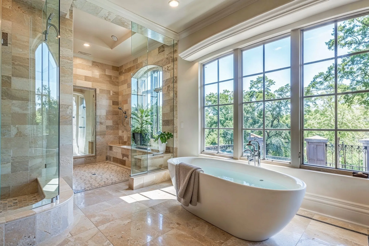 Современная ванная комната в стиле спа