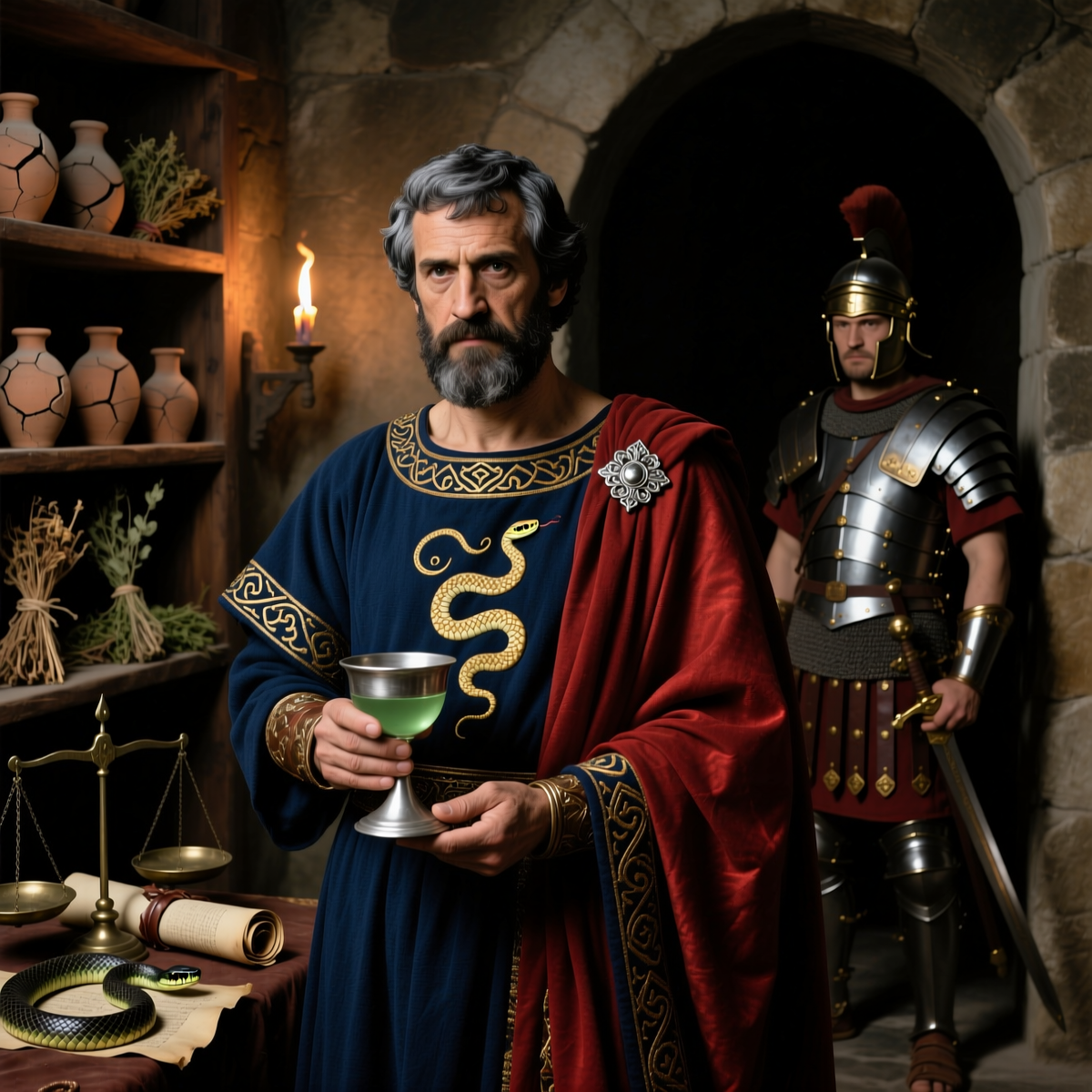 «Художественная реконструкция Митридата VI, царя Понта, который пытался стать неуязвимым к яду»