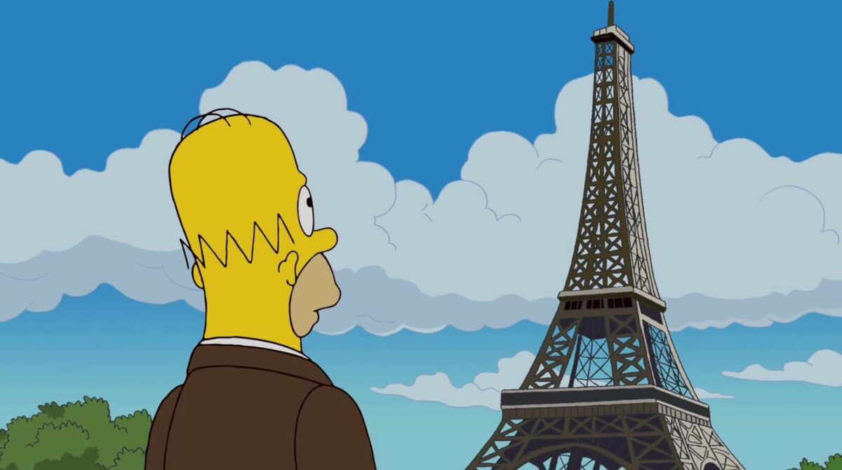    Каждое лето Эйфелева башня становится выше на 12-15 сантиметров. Кадр из мультсериала «Симпсоны»