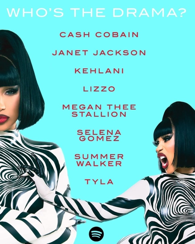     Список гостей на альбоме Карди Би «Am I the Drama?» (2025) / Источник: соцсети Карди Би
