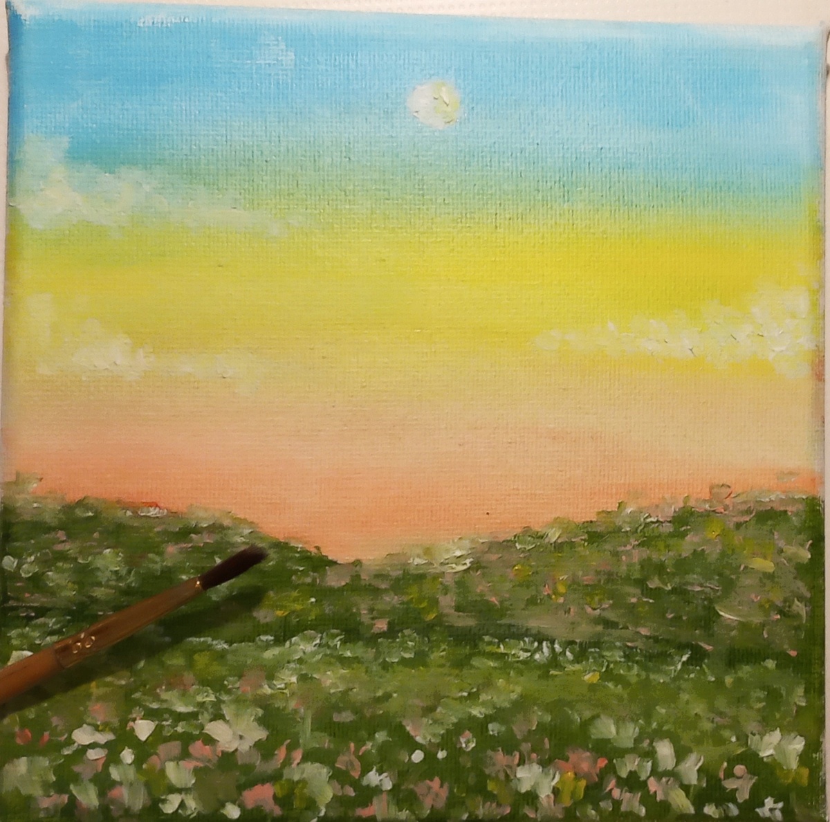 Одна из моих первых работ на холсте 15×15