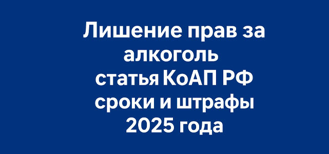Лишение прав за алкоголь: статья КоАП РФ, сроки и штрафы 2025 года 