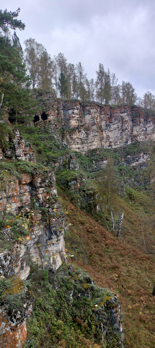 Вот так пещеры выглядят издалека. Идти минут 40 вверх по камням и корням. Фото автора. Сентябрь 2025 год
