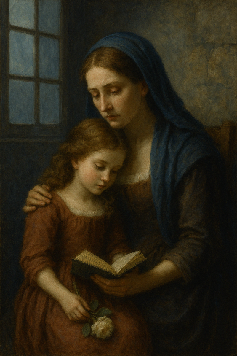 Маленькая Генриетта с мамой. Создано ИИ