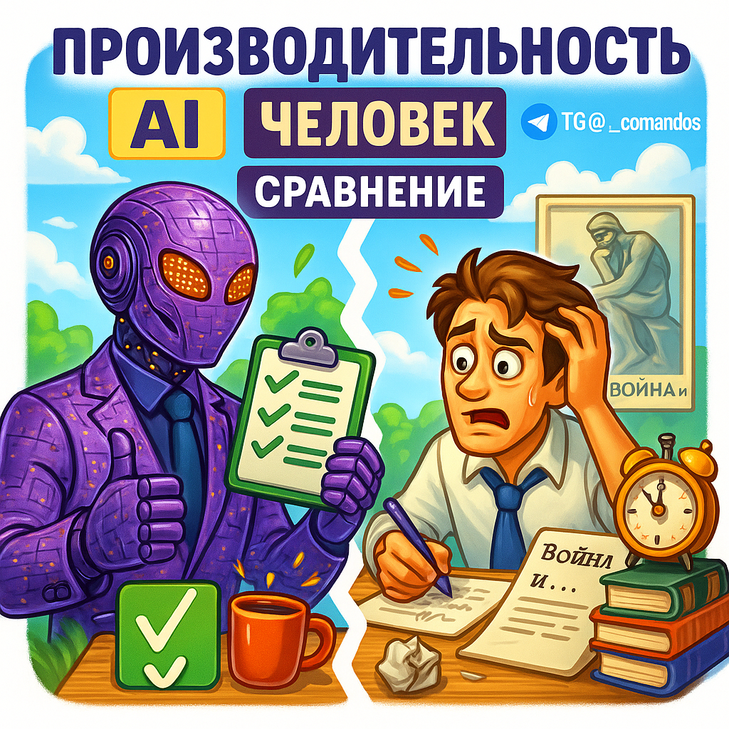    Скорость AI против интеллекта человека: Как ChatGPT уделывает нас в 90% задач, но проваливается в главном? Дмитрий Попов | Comandos.ai