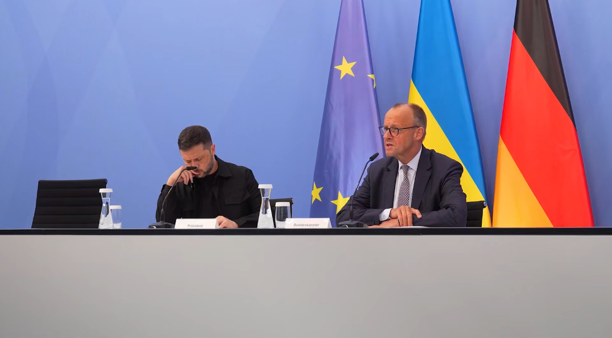 Мерц и Зеленский в Берлине на встрече с «коалицией желающих», 13 августа 2025 год