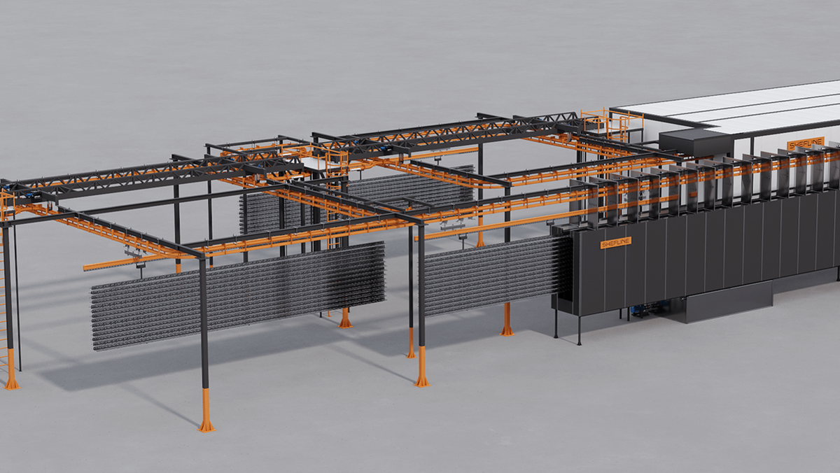 Комплекс порошковой окраски Shefline с транспортной системой Power & Free