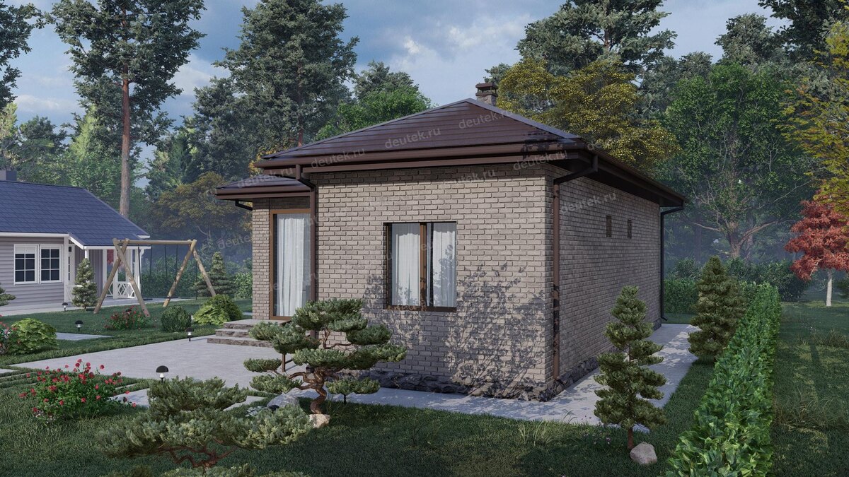 Проект бани 64 м2 с сауной и верандой