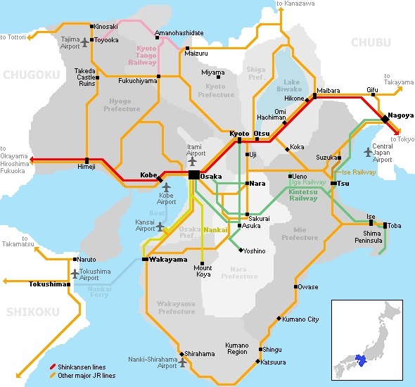 Маршрутные линии региона Кансай