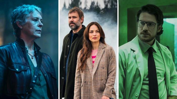 Обложка © Кадр из сериала «Ходячие мертвецы: Дэрил Диксон», режиссёры Дэниэл Персивал, Тим Соутэм, Майкл Словис и др., сценаристы Роберт Киркман, Тони Мур, Чарли Адлард и др. / Kinopoisk, © Кадр из сериала «Убийство в маленьком городке», режиссёры Милан Чейлов, Лесли Хоуп, Аманда Таппинг, сценаристы Иэн Вейр, Шерри Уайт, Леонард Дик и др. / Kino-teatr, © Кадр из сериала «Поколение «Ви»», режиссёры Стив Бойум, Нельсон Крегг, Рэйчел Голдберг и др., сценаристы Сет Роген, Гарт Эннис, Эван Голдберг и др. / Kinopoisk