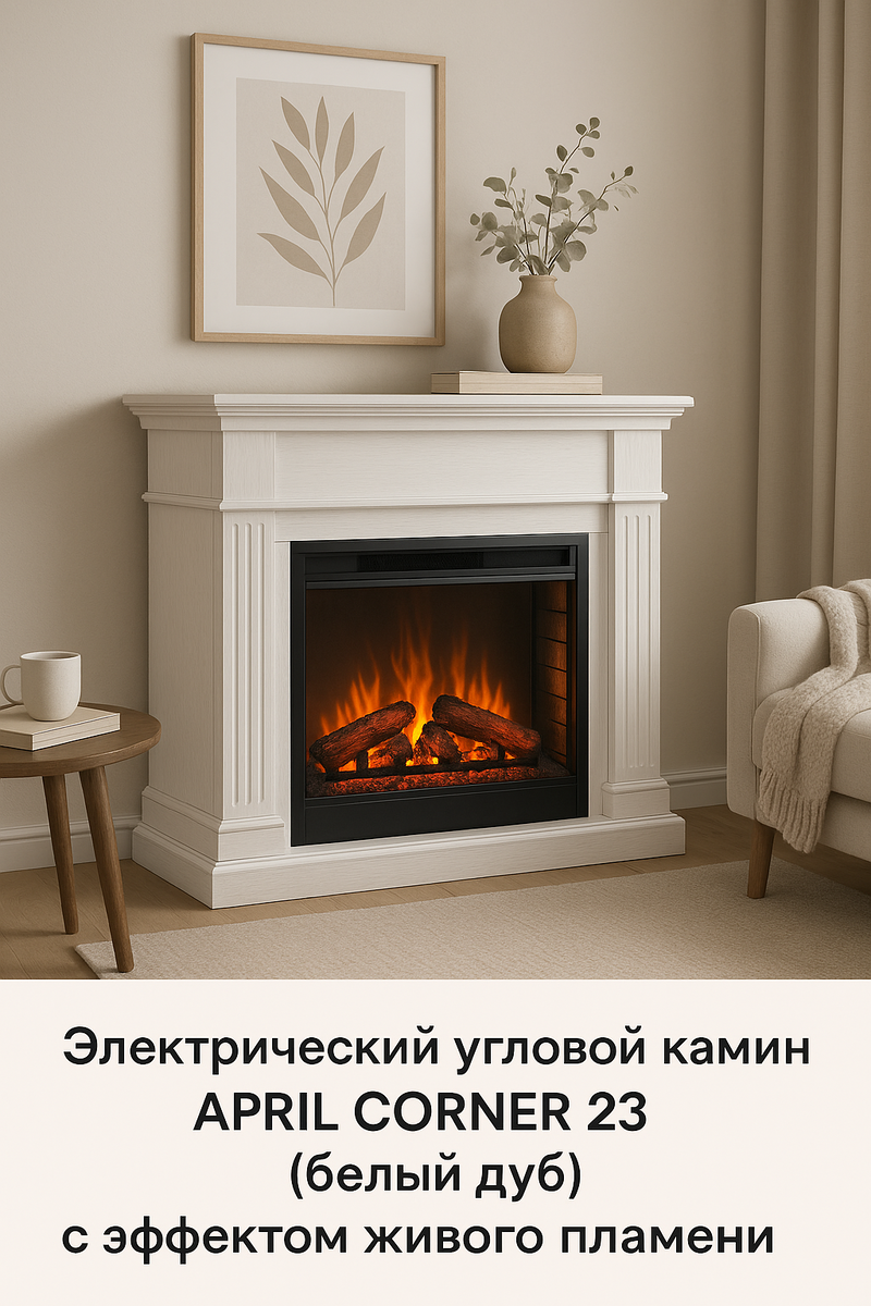    Электрический угловой камин April Corner 23: создайте уют и стиль в вашем доме с легкостью и безопасностью Kamin