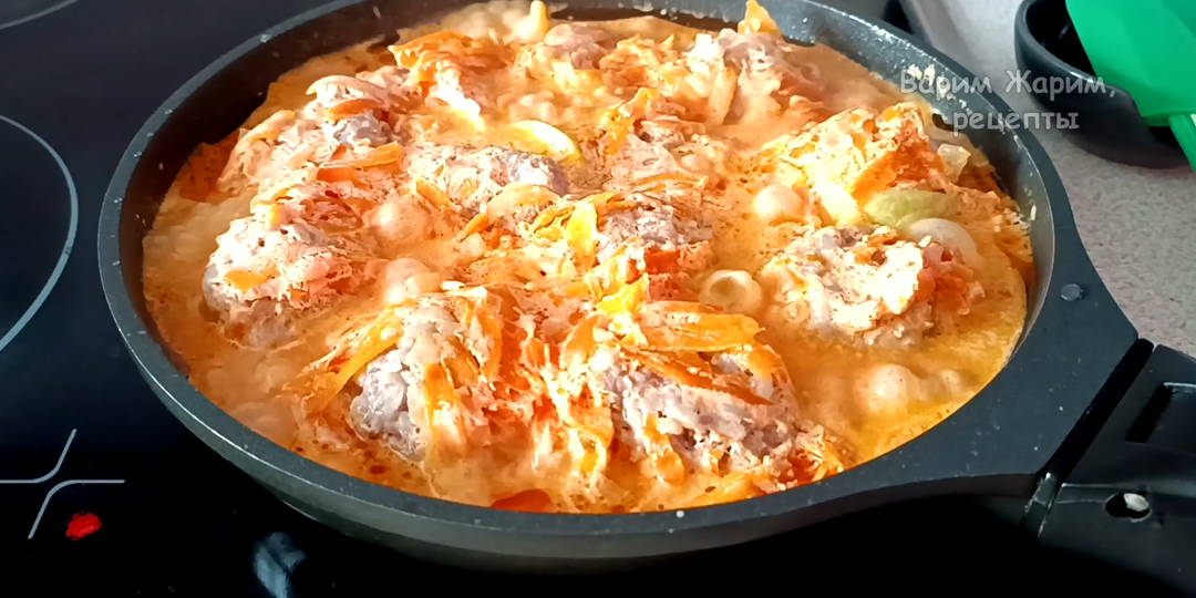 📌 Кабачки с фаршем, тушеные на сковороде