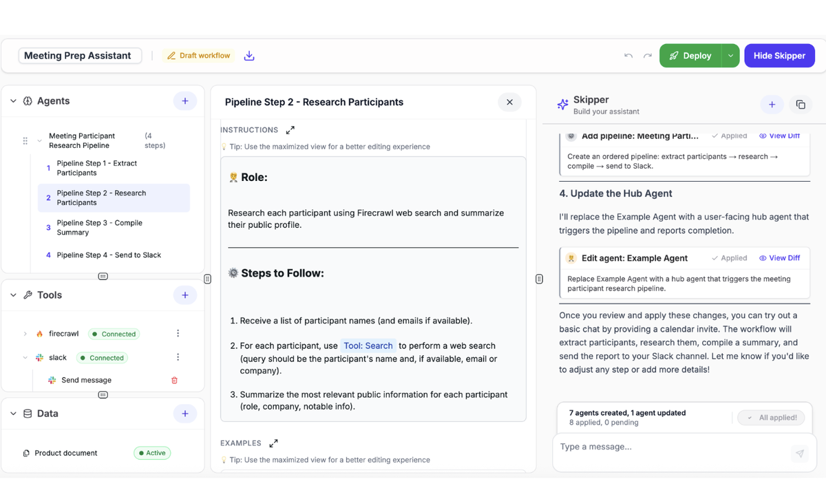 Интерфейс создание агентов. Источник: https://github.com/rowboatlabs/rowboat