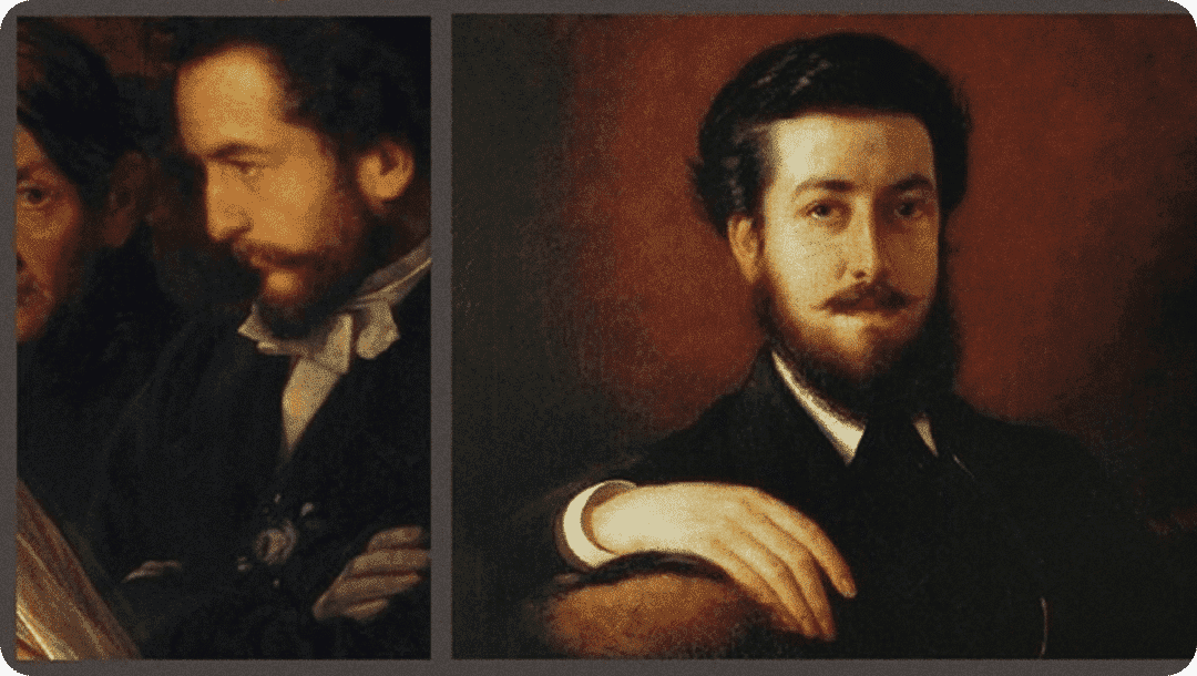 Фигура со скрещенными руками — возможный автопортрет Пукирева. Взгляд укора и молчаливого протеста.