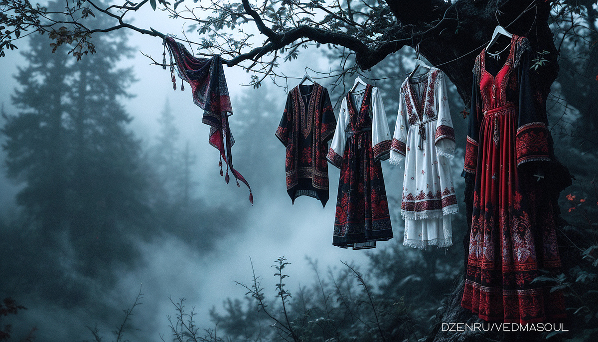 Авторское изображение @vedmasoul. Cгенерировано ИИ. Ритуал чистки от порчи, крадник
