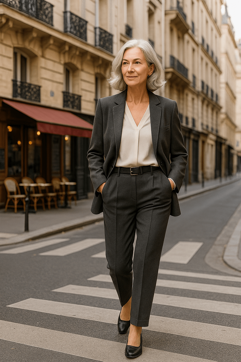 Четкая архитектура костюма и точность линий создают ощущение класса и уверенности