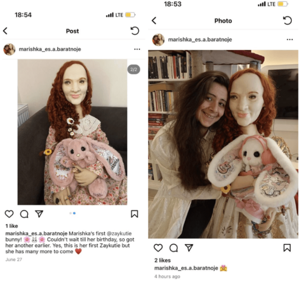 Общается она тоже от имени куклы.