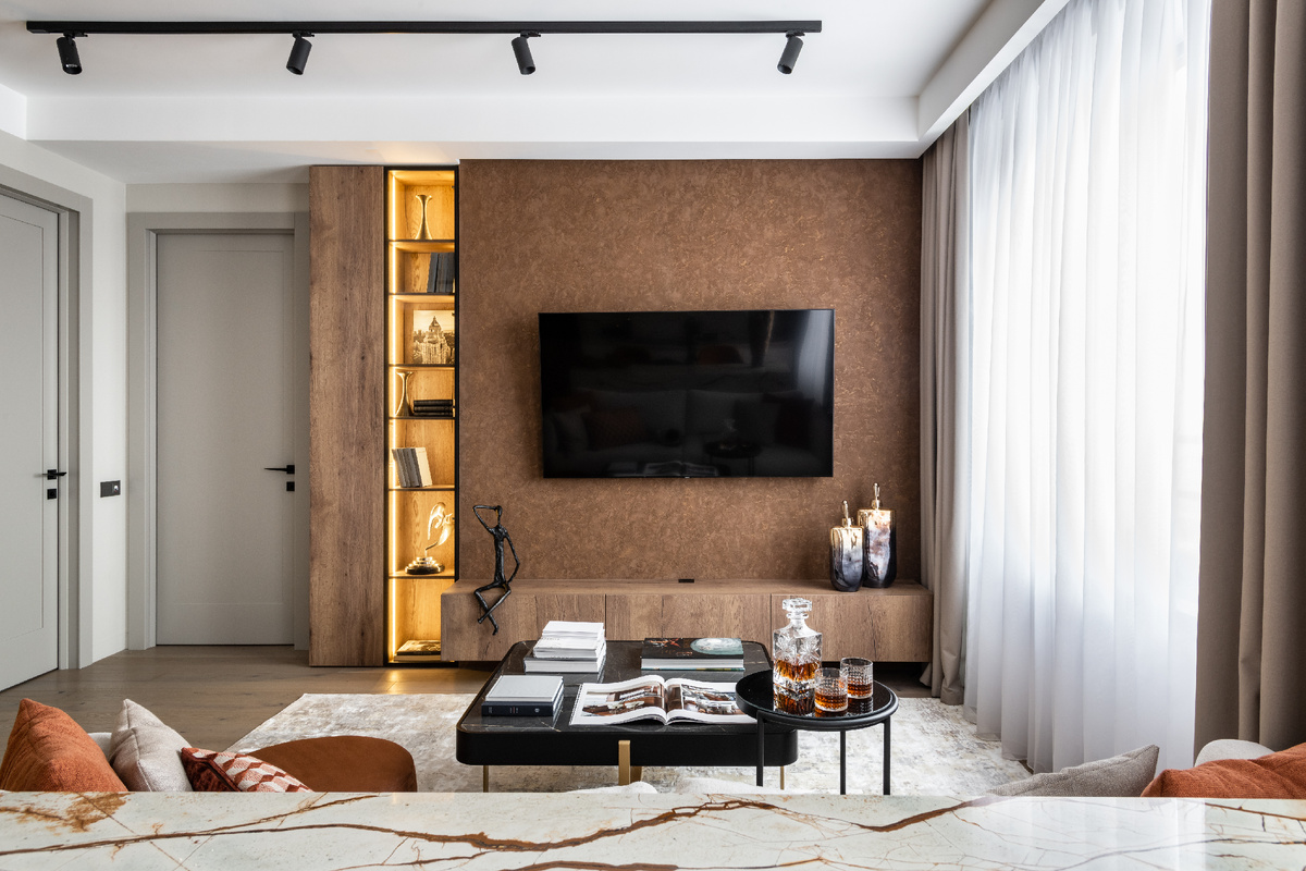 ТВ-тумба для квартиры в ЖК Савеловский, производство - "Сунгирь"