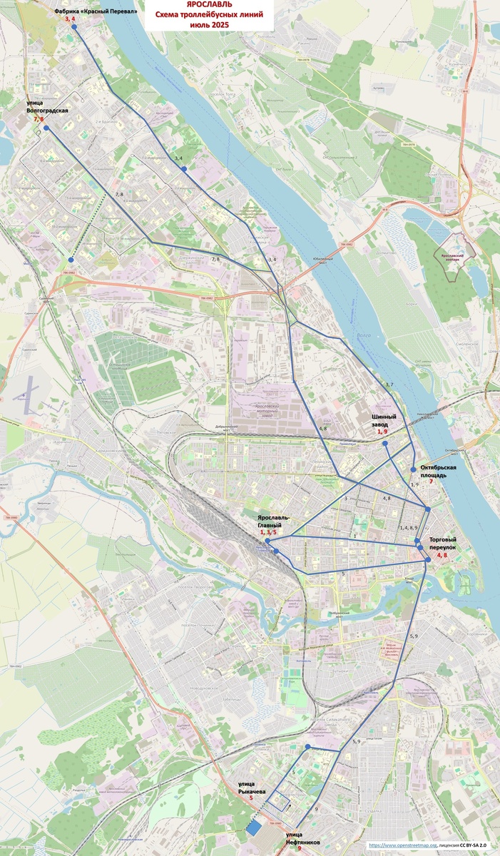 Схема троллейбусных линий
