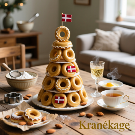 Крансекаге (Kransekage) — торт-кольцо из миндального теста