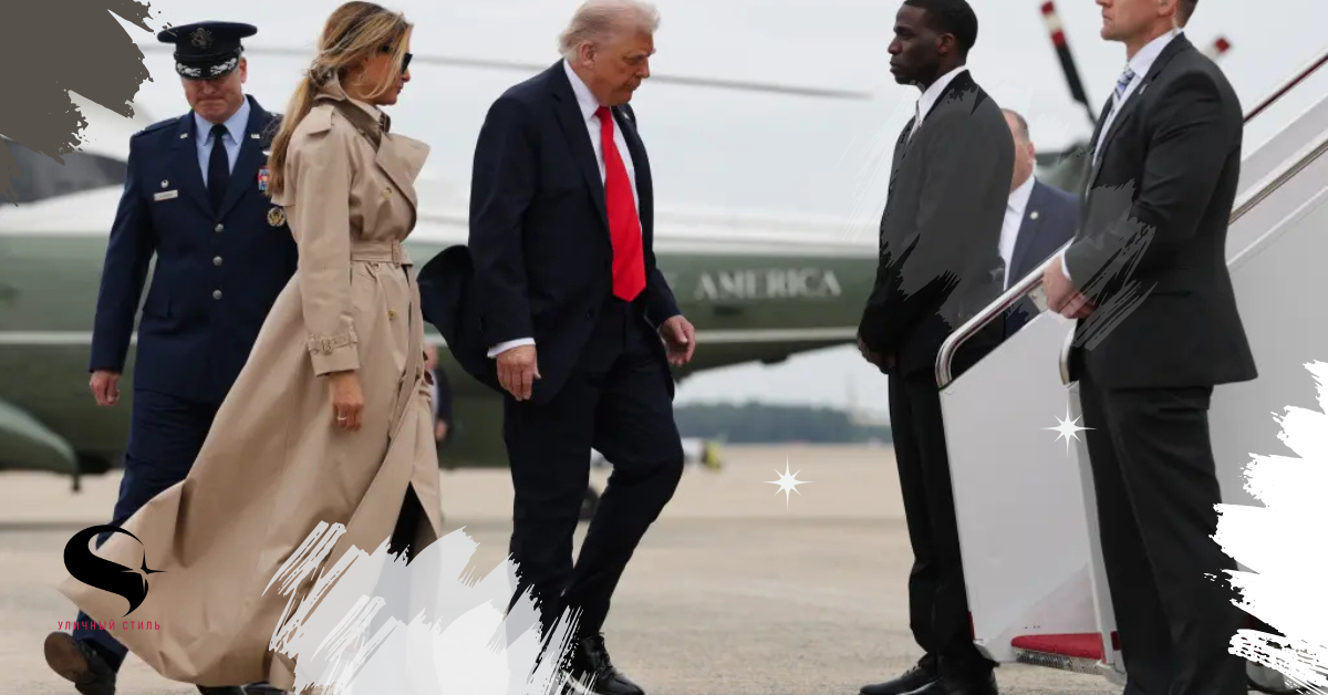 Во время государственного визита в Великобританию Мелания Трамп надела тренч Burberry в пол
