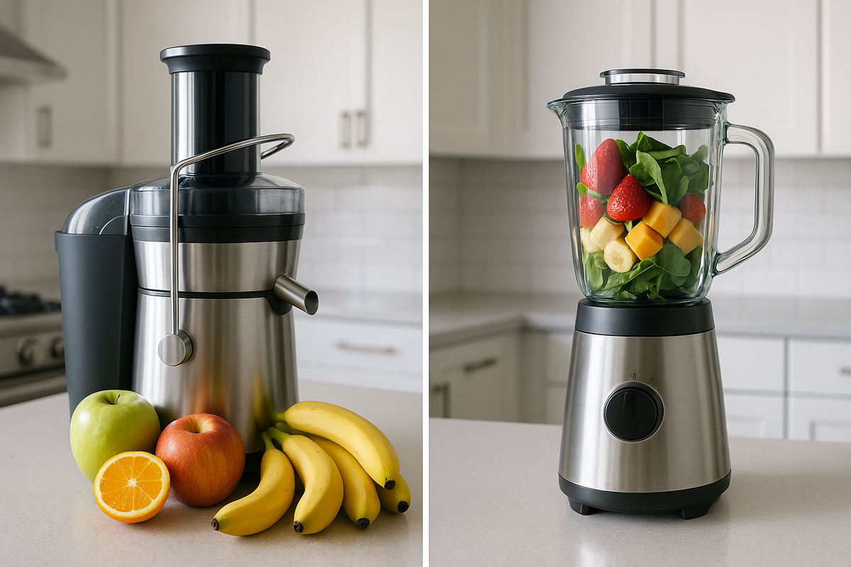 
Два подхода к витаминному питанию: соковыжималка для чистых соков и блендер для густых смузи