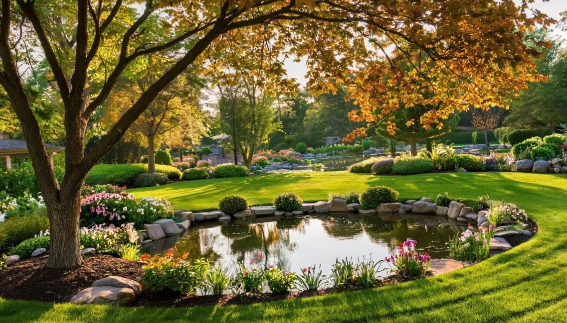 Это же лучше, чем смотреть на пустую землю с разрытым котлованом и представлять. как бует выгядеть пруд